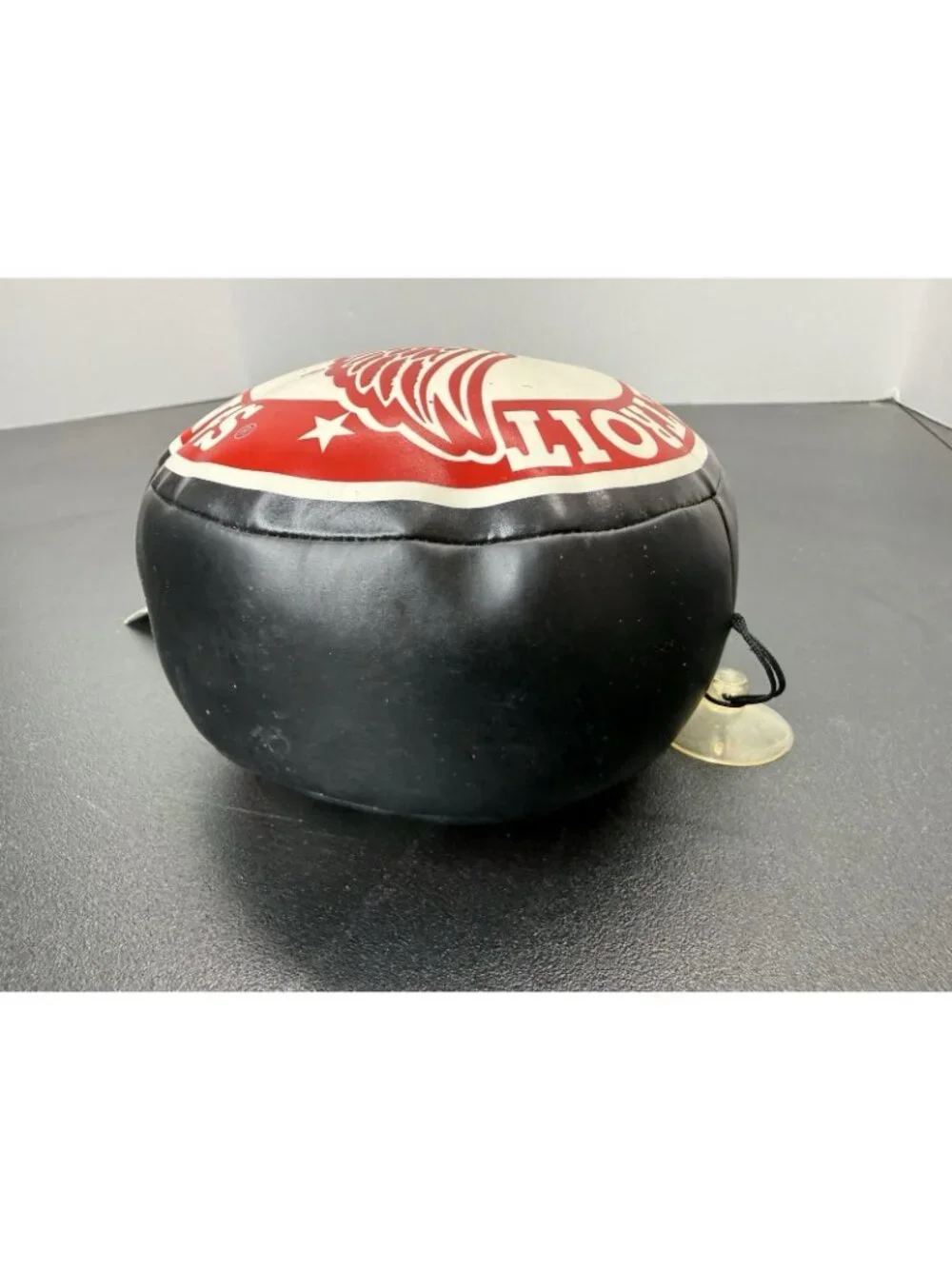 Vintage Detroit Redwings Hockey Puck Stuffed Vinyl Window Hanger Suction Cup